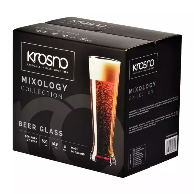 Szklanki do piwa pilsner Krosno Mixology 680 ml opakowanie